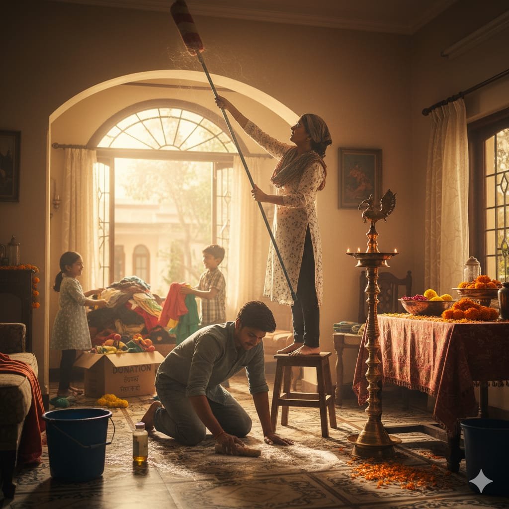 दिवाली की सफाई: घर को चमकाने के 10 आसान और असरदार तरीके (Diwali Cleaning: 10 Easy and Effective Ways)