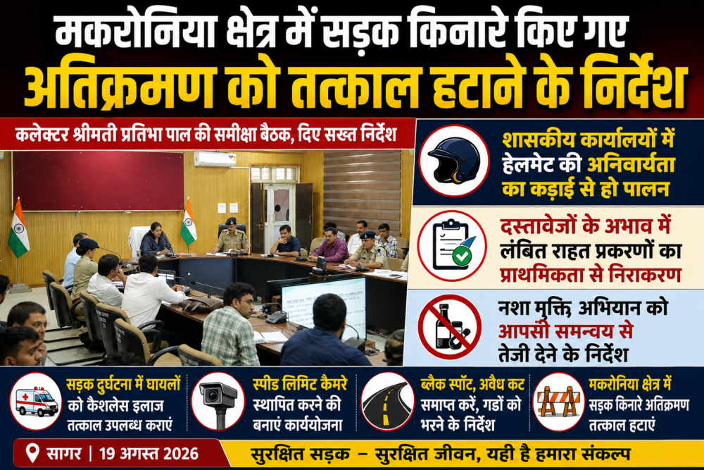 शासकीय कार्यालयों में हेलमेट की अनिवार्यता के आदेशों का कड़ाई से हो पालन — कलेक्टर   दस्तावेजों के अभाव में लंबित राहत प्रकरणों का प्राथमिकता से हो निराकरण— कलेक्टर